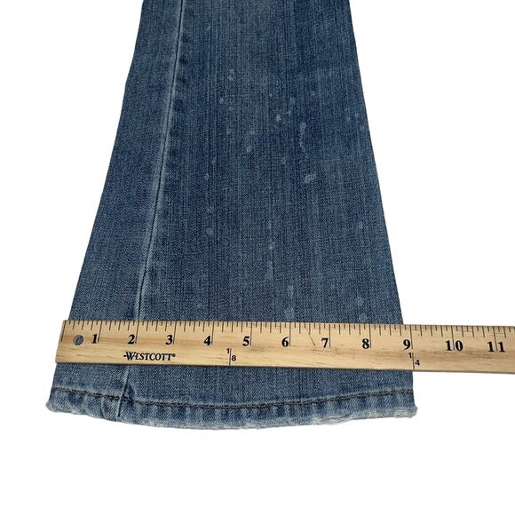 Vintage Y2K Abercrombie & Fitch Low Rise Bootcut Distressed Jeans Sz 2 Short - Picture 4 of 11